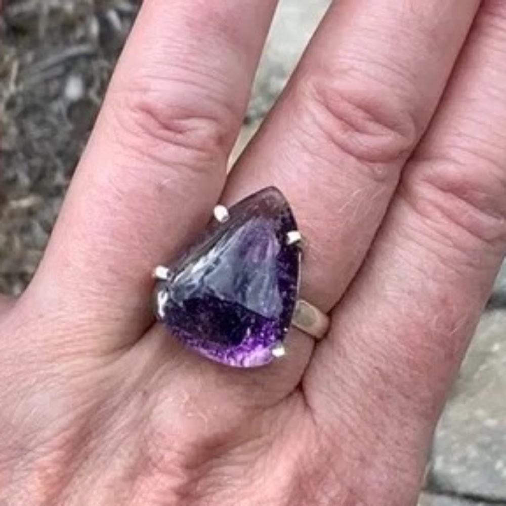 Purple Lodolite 925 Sterling Silver Ring